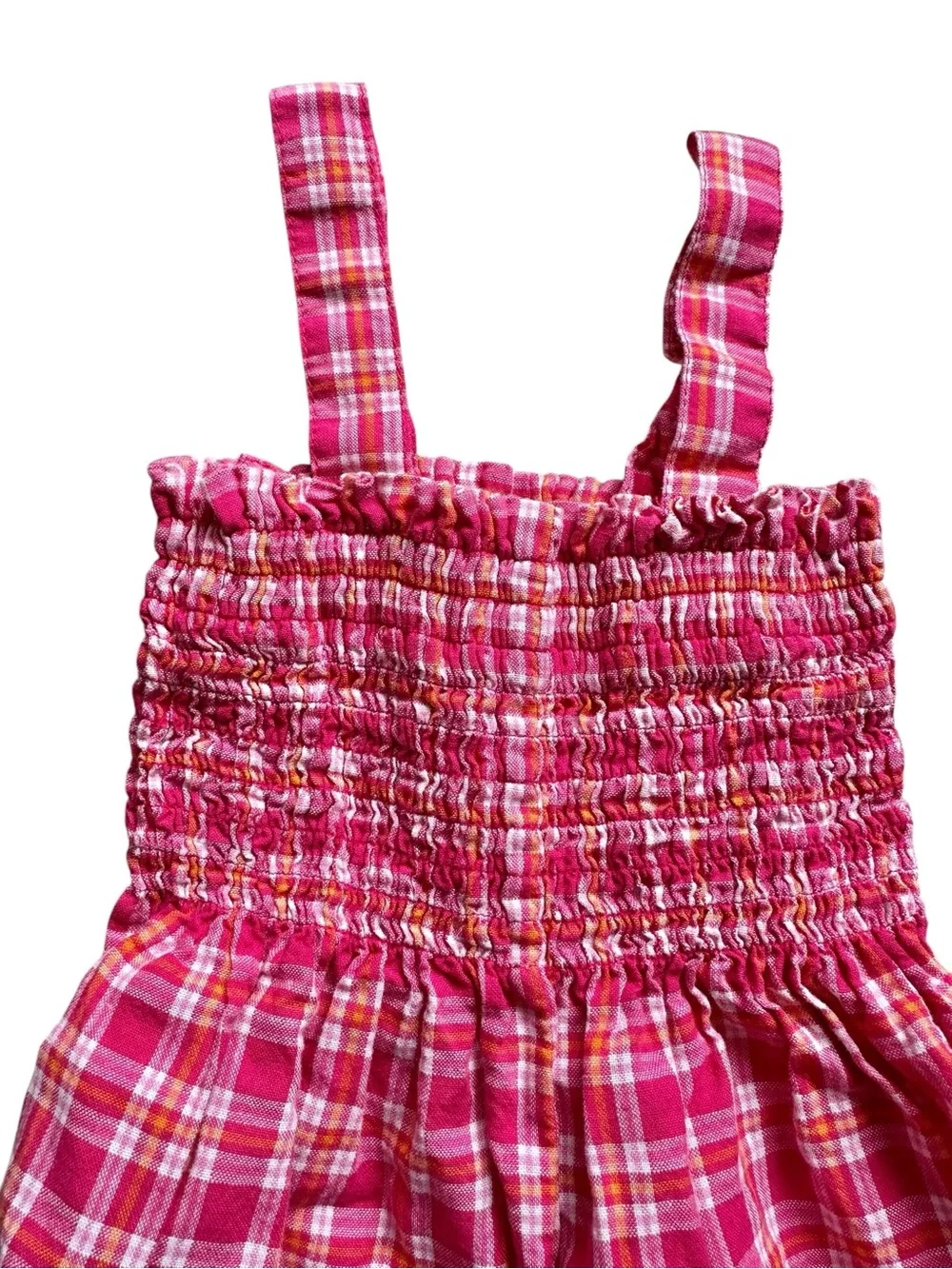 Baby Girl Gymboree Vintage Rainbow Tag 6-12 Month Pink Plaid Romper cotton
